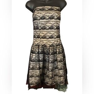 Vintage La Belle Strapless Lace Dress SZ 13